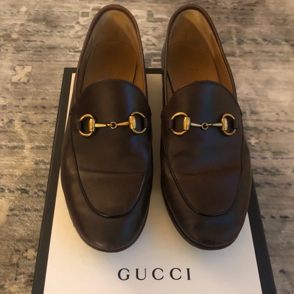 Gucci Shoes - Gucci Jordaan leather loafer - brown leather 36.5